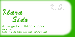 klara sido business card